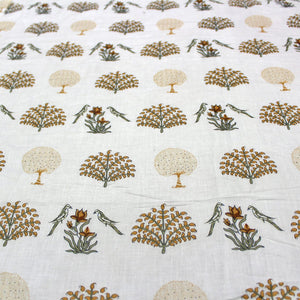 Full View Riva Floral Cotton Dohar, Mustard Design