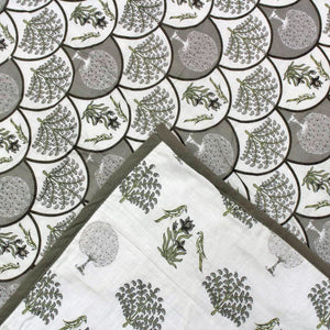 Riva Floral Cotton Dohar, Grey