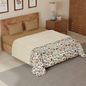 Riva Floral Cotton Dohar, Brown