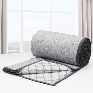 Riva Floral Cotton Dohar, Grey