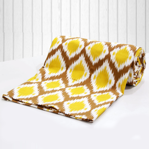 Printed Cotton 144 TC Duvet Cover - Mustard