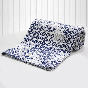 Printed Cotton 144 TC Duvet Cover - Blue