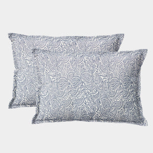 Stylish Blue Printed 144 TC Cotton Paisley Fitted Bedsheet At Best Price