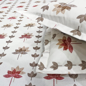 Stylish Multicolor Printed 144 TC Cotton Floral Fitted Bedsheet At Best Price