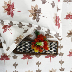 Stylish Multicolor Printed 144 TC Cotton Floral Fitted Bedsheet At Best Price