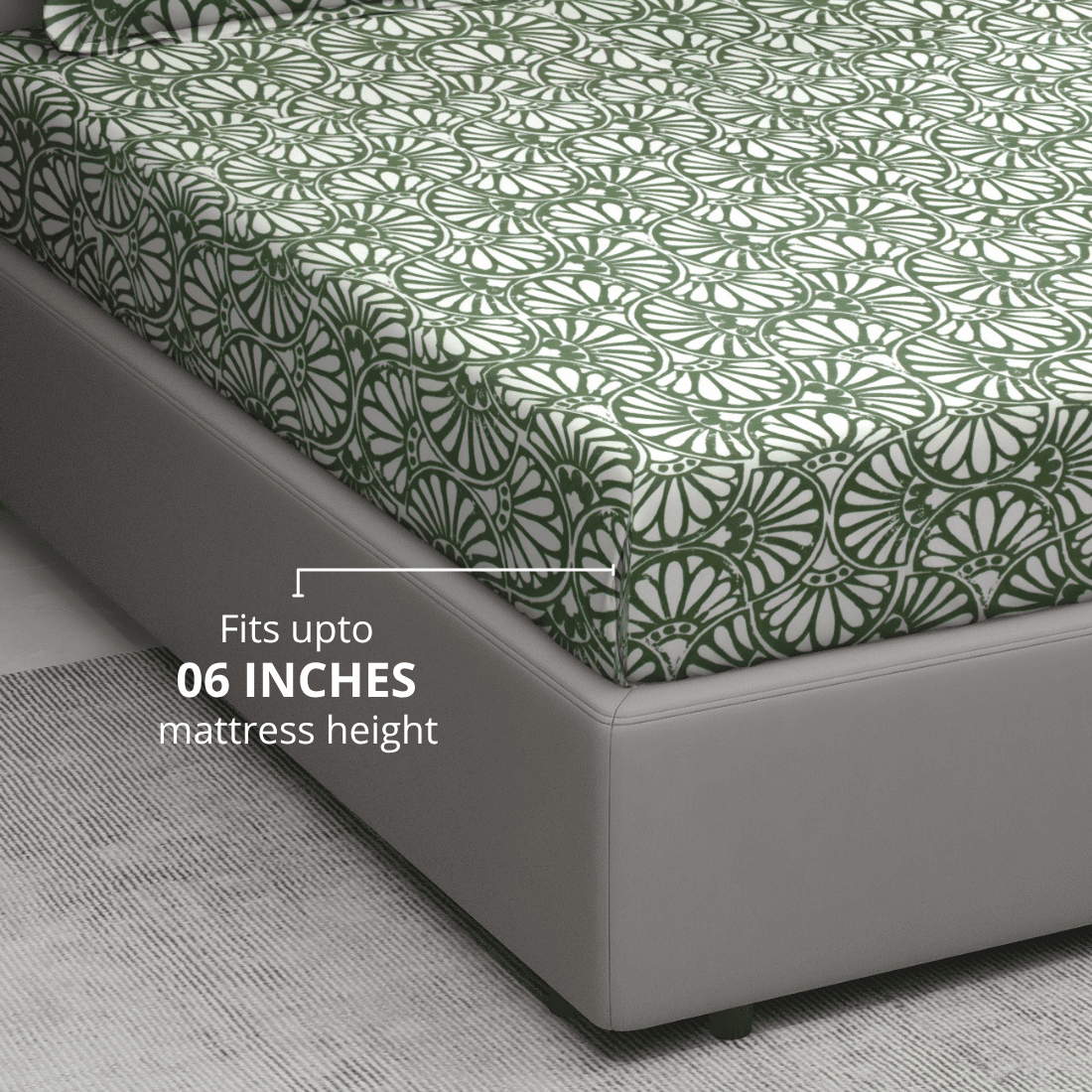 Fitted Bedsheet Fits upto 06 Inches mattress height