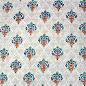 Printed Damask Cotton 144 TC Fitted Bedsheet Design