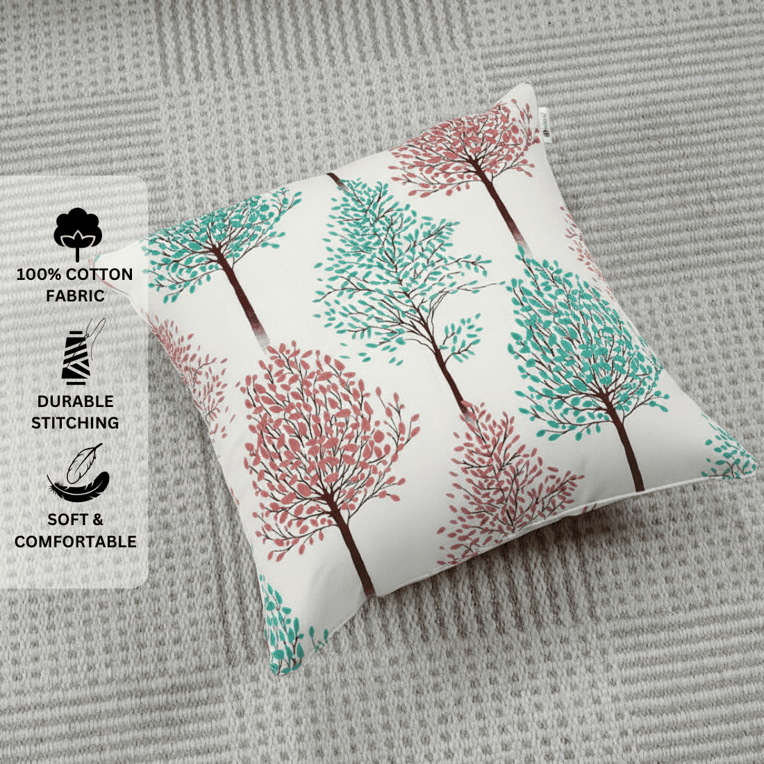 Decorative pillow with tree pattern