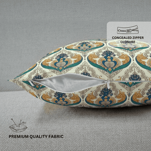zipper closure and premium quality fabric cushion cover