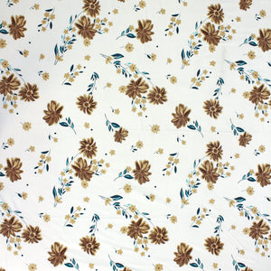 Printed Floral Cotton 144 TC Fitted Bedsheet Design