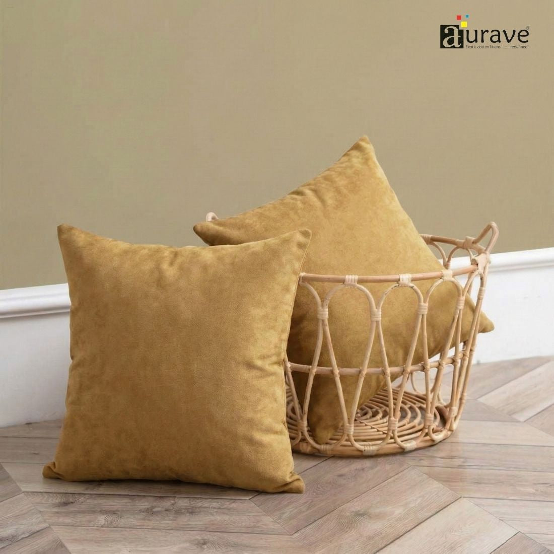 SUEDE Luxurious Microfibre Cushion Cover set - Camel Brown