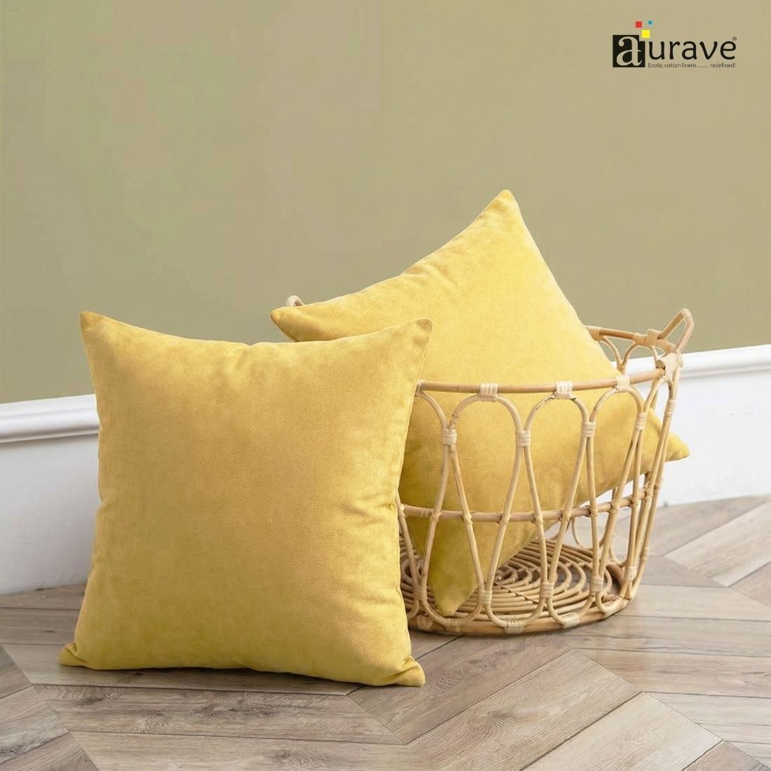 SUEDE Luxurious Microfibre Cushion Cover set - Gold