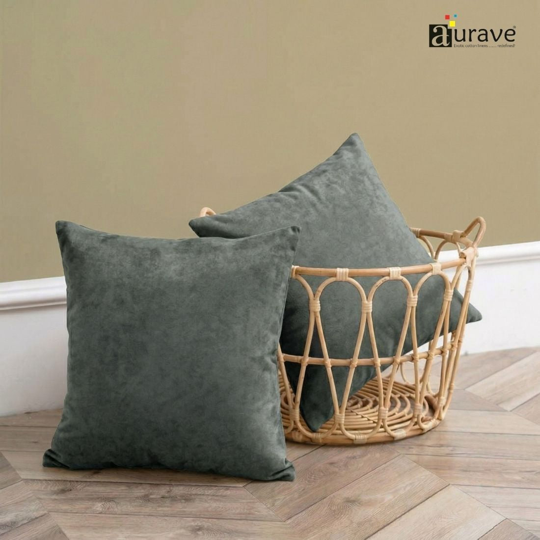 SUEDE Luxurious Microfibre Cushion Cover set - Charcoal