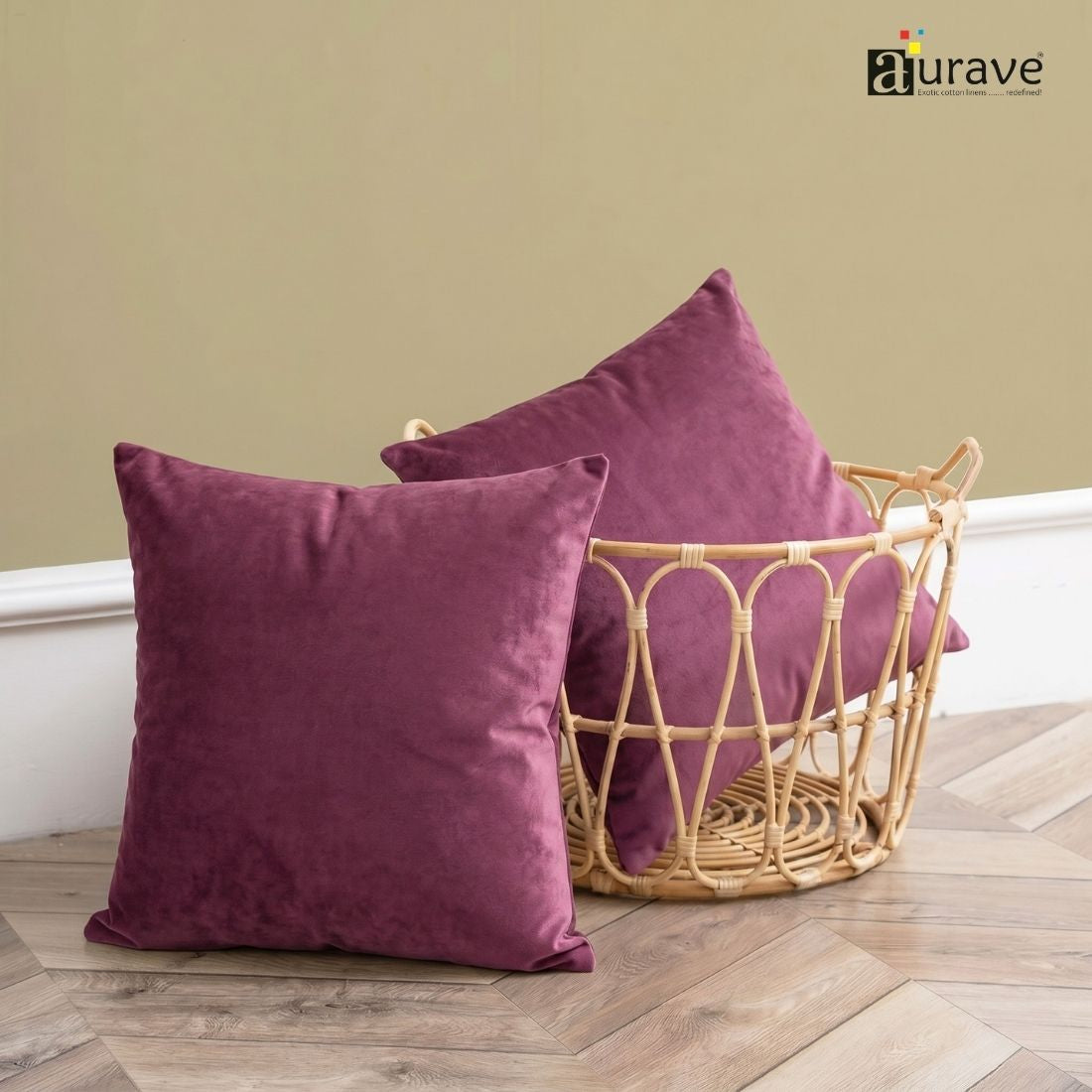 SUEDE Luxurious Microfibre Cushion Cover set - Purple