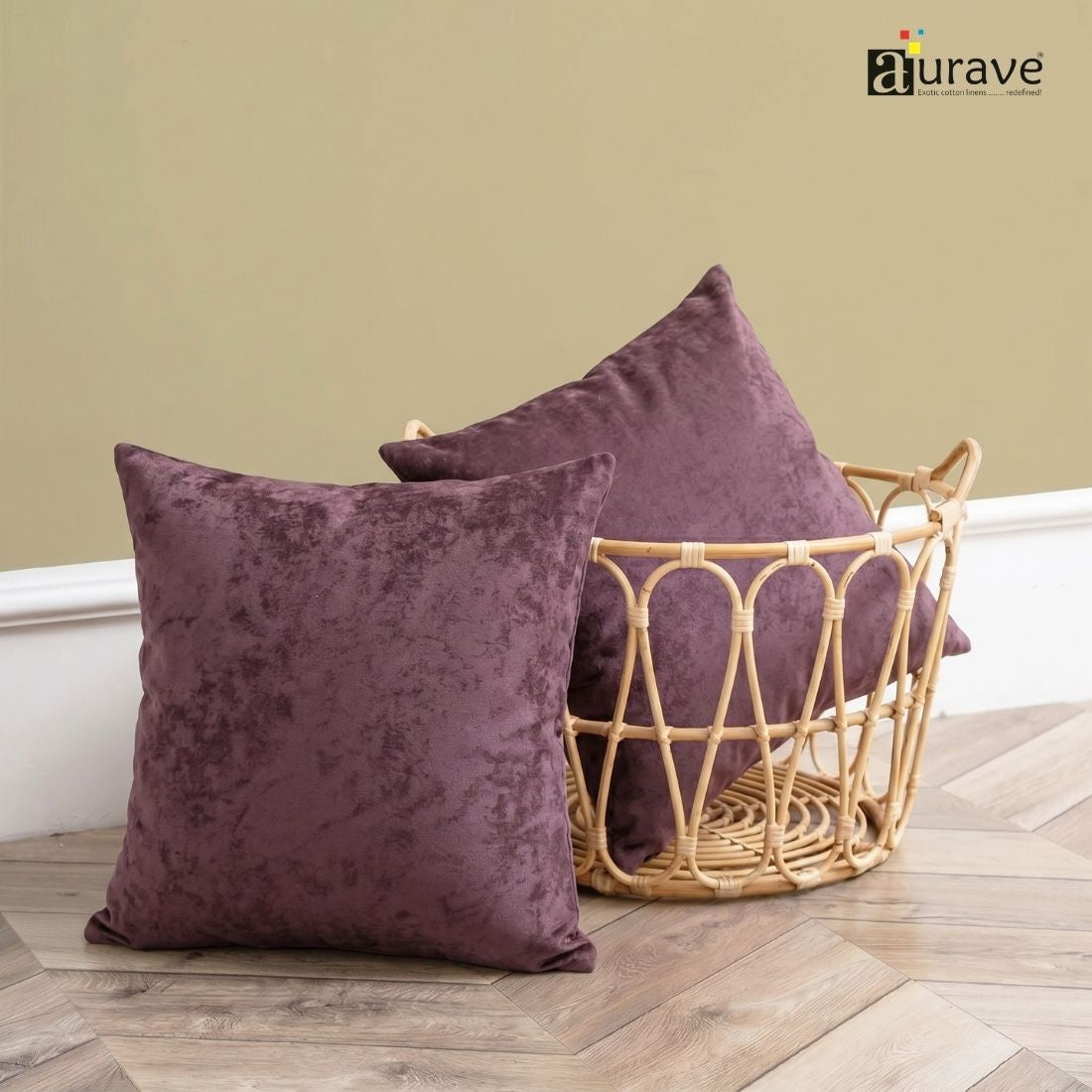 SUEDE Luxurious Microfibre Cushion Cover set - Burgundy