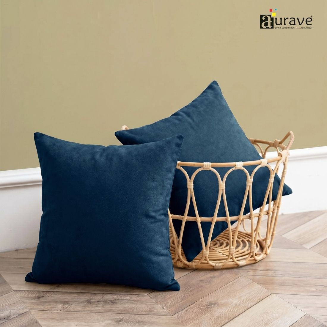 SUEDE Luxurious Microfibre Cushion Cover set - Navy Blue