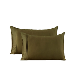 Plain 400 TC Cotton Satin Pillow Covers - Golden Brown