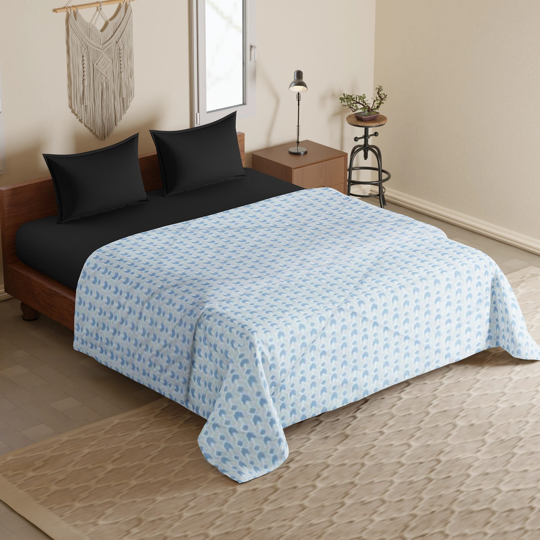 Microfiber 150 GSM All Season Comforter/Quilt - Blue