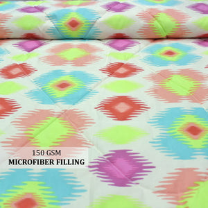 All Season Reversible Microfiber Comforter/Quilt (150 GSM) -Multicolor