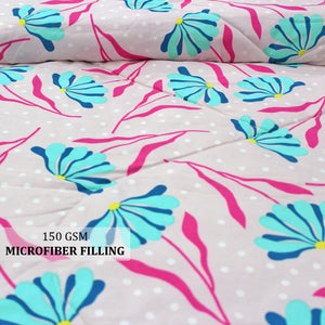 Microfiber 150 GSM All Season Comforter/Quilt - Magenta