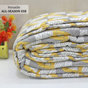 Microfiber 150 GSM All Season Comforter/Quilt - Yellow