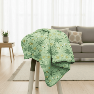 Elegant Microfibre Dohar for Festive Gifting | Vintage Floral Green