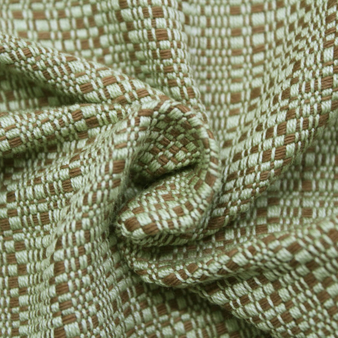 Handloom Corded Weave 300 GSM Plain Cotton Fabric 48" (122 cms) - Green