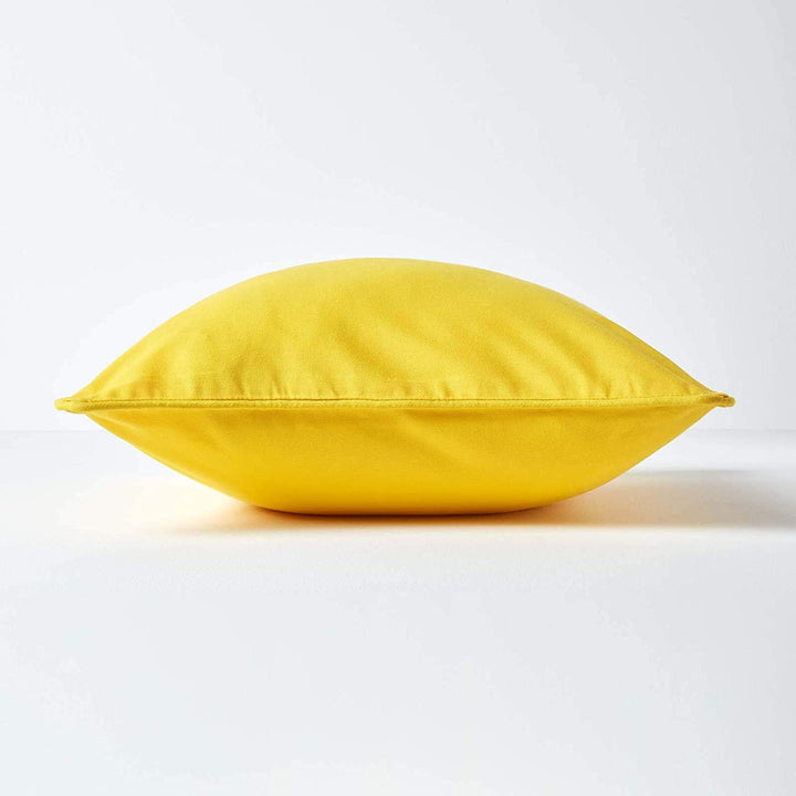Plain Cotton Decorative Cushion Cover 1 Pc in Yellow online at best prices
