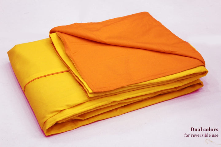 Soft Plain 210 Mercerised Cotton Duvet Cover In Yellow & Orange Online At Best Prices