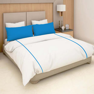 Soft Plain 210 TC Cotton Designer Bedsheet In White At Best Prices