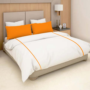 Soft Plain 210 TC Cotton Designer Bedsheet In White At Best Prices