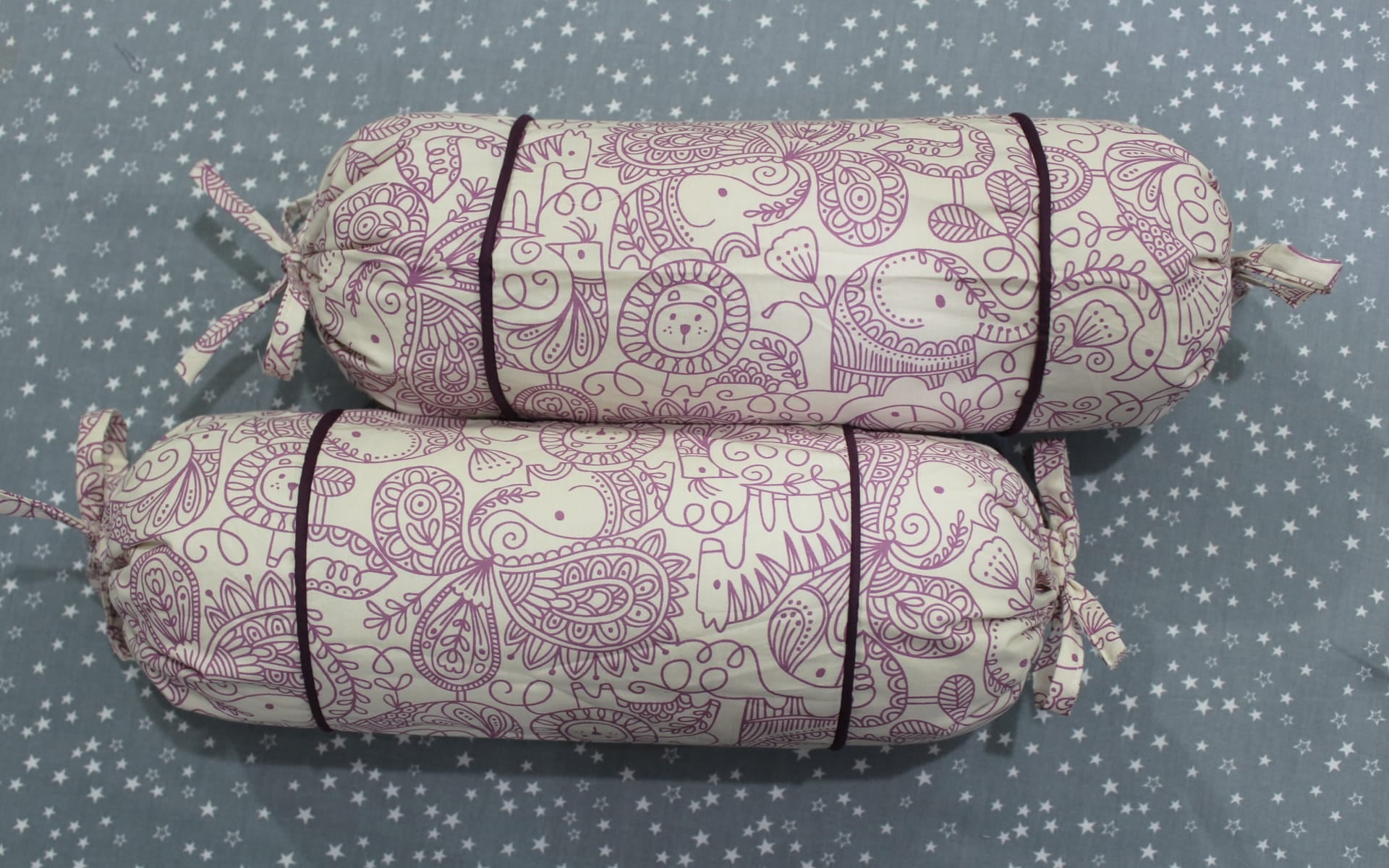 MELANGE 100% Cotton Baby Bolster Cover (with Bolster Insert), Burgundy