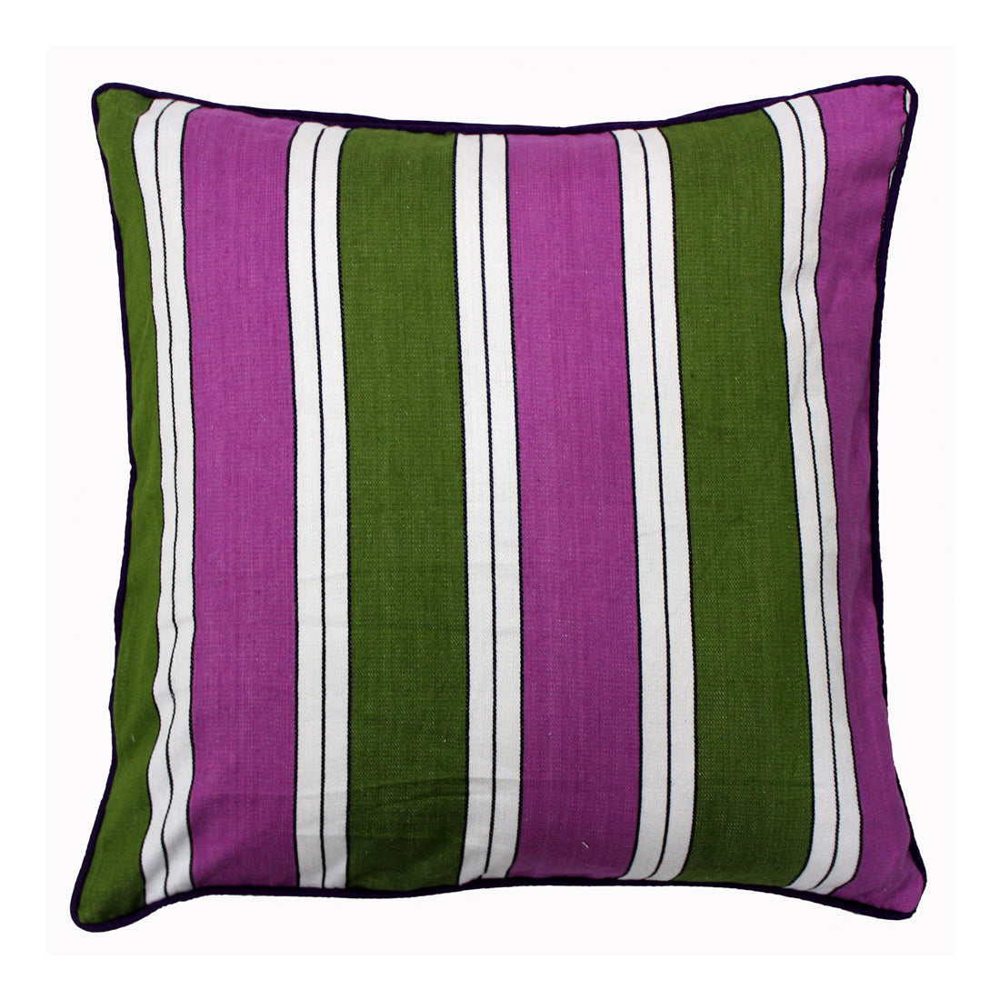 Woven Stripe Cotton Cushion Cover - Multicolor