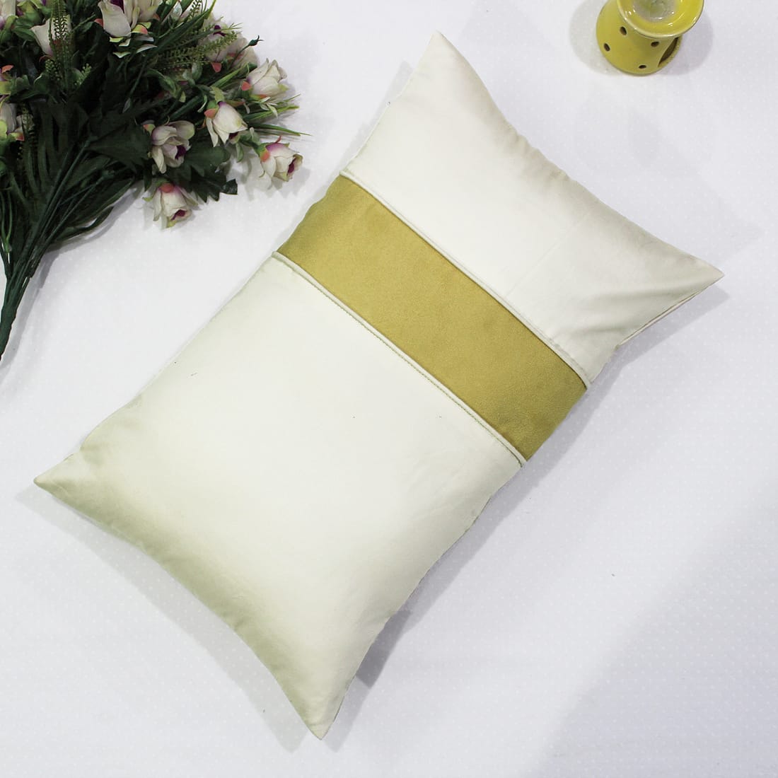 Stylish Cotton Satin Patch Throw/Lumber Pillow Online In India