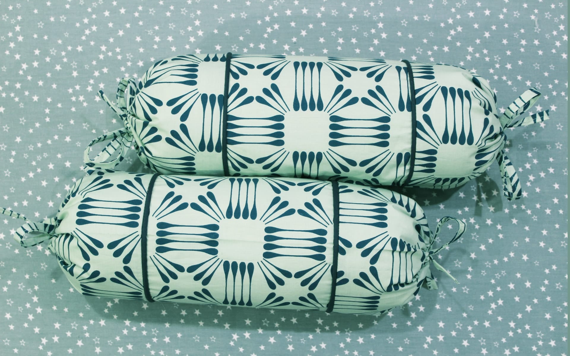 MELANGE 100% Cotton Baby Bolster Cover (with Bolster Insert), Green