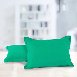 Soft 210 TC Plain Cotton Pillow Cover Set In Aqua Green Online In India(2 Pcs)