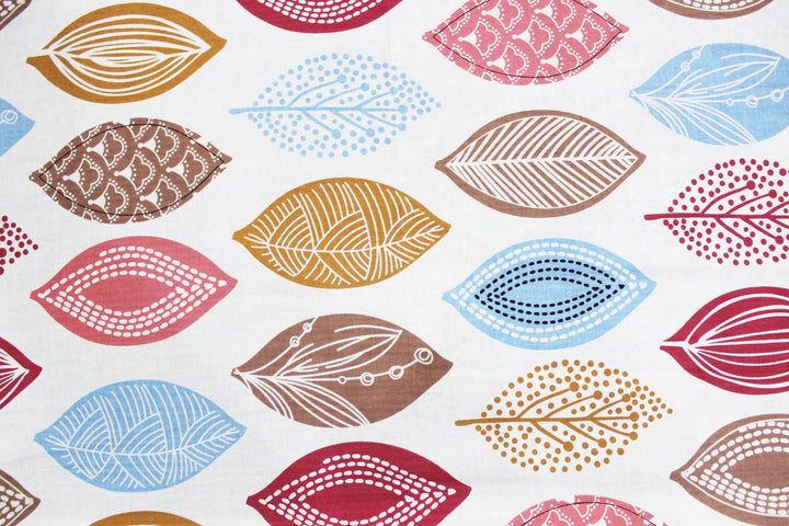 Designer Pink Cotton Print Leaf 210 TC Diwan Set(6 Pcs) online in India