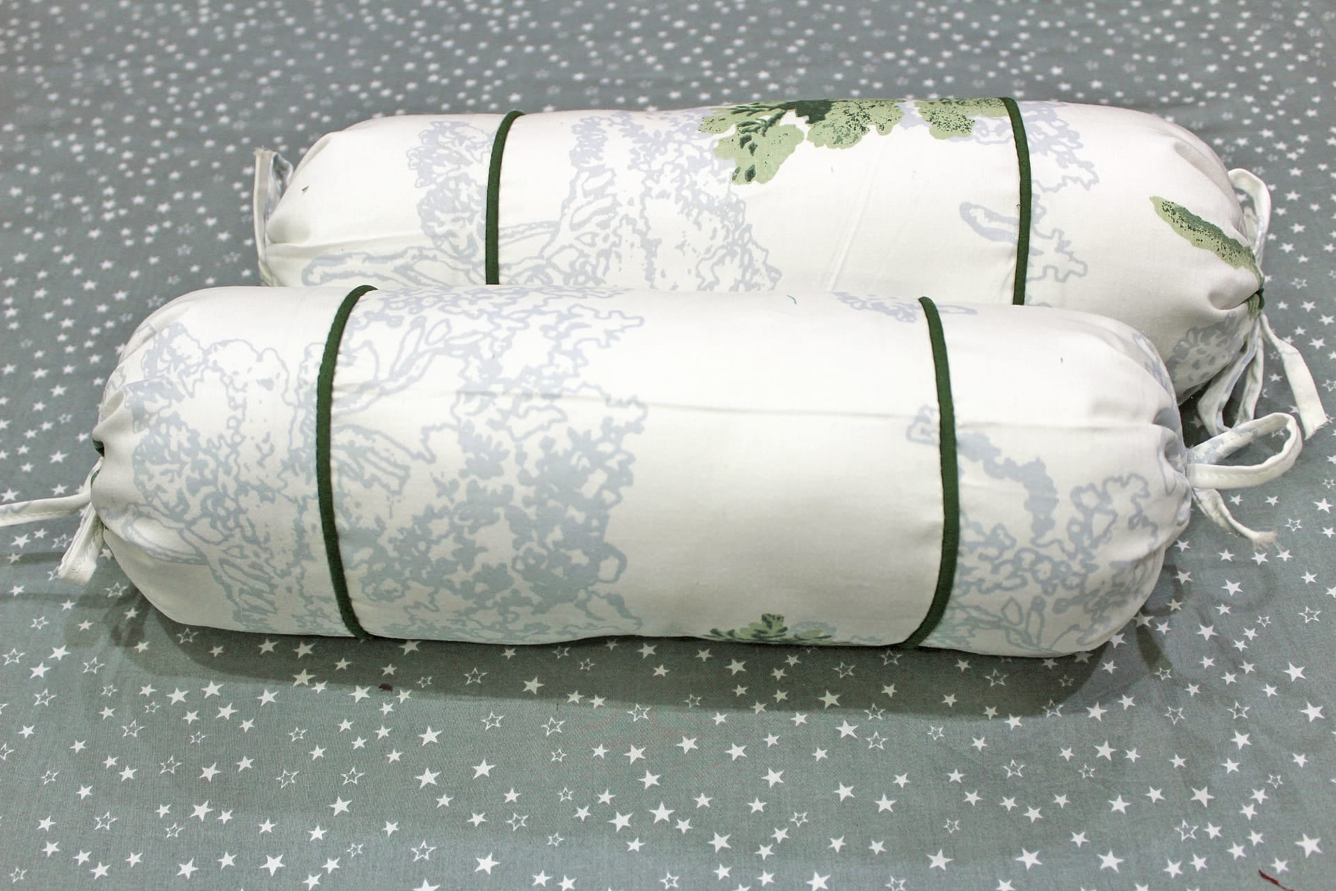 MELANGE 100% Cotton Baby Bolster Cover (with Bolster Insert), Green