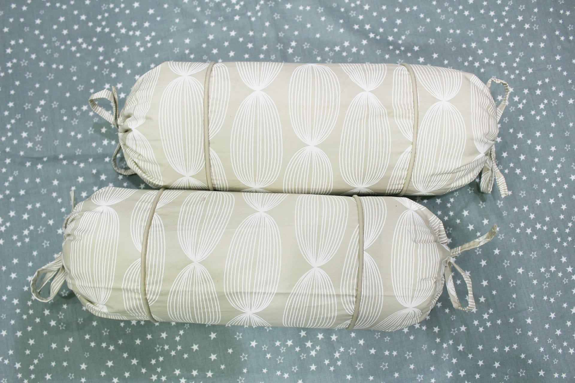 MELANGE 100% Cotton Baby Bolster Cover (with Bolster Insert), Khaki