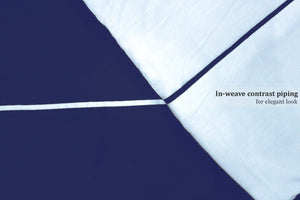 Soft Plain 210 Mercerised Cotton Duvet Cover In Navy Blue & Sky Blue Online At Best Prices