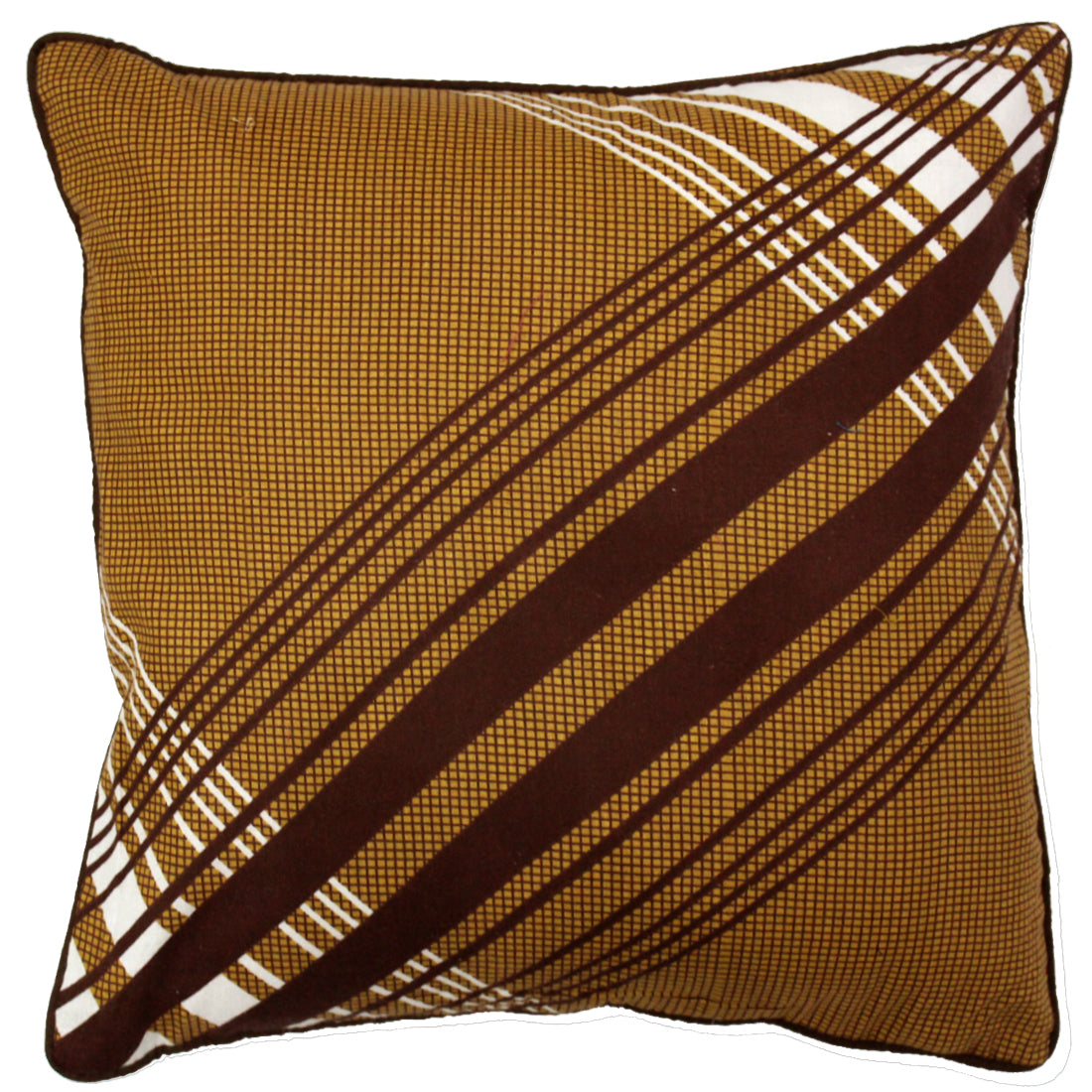 Quartz Printed Geometrical Cotton Cushion Cover - Brown