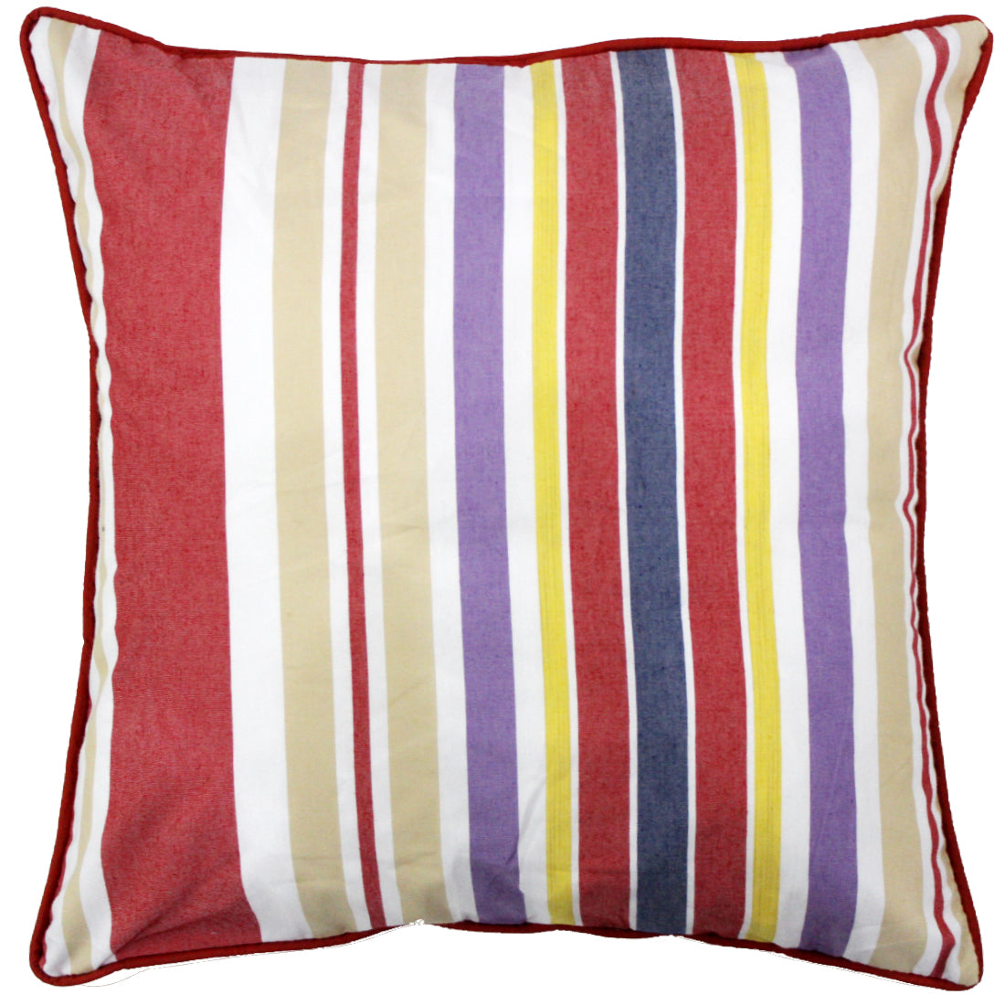 Quartz Printed Stripes Cotton Cushion Cover - Multicolor