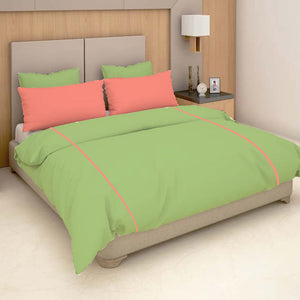 Soft Plain 210 TC Cotton Designer Bedsheet In Light Green At Best Prices
