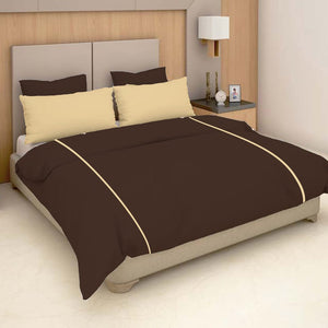 Soft Plain 210 TC Cotton Designer Bedsheet In Coffee Brown At Best Prices