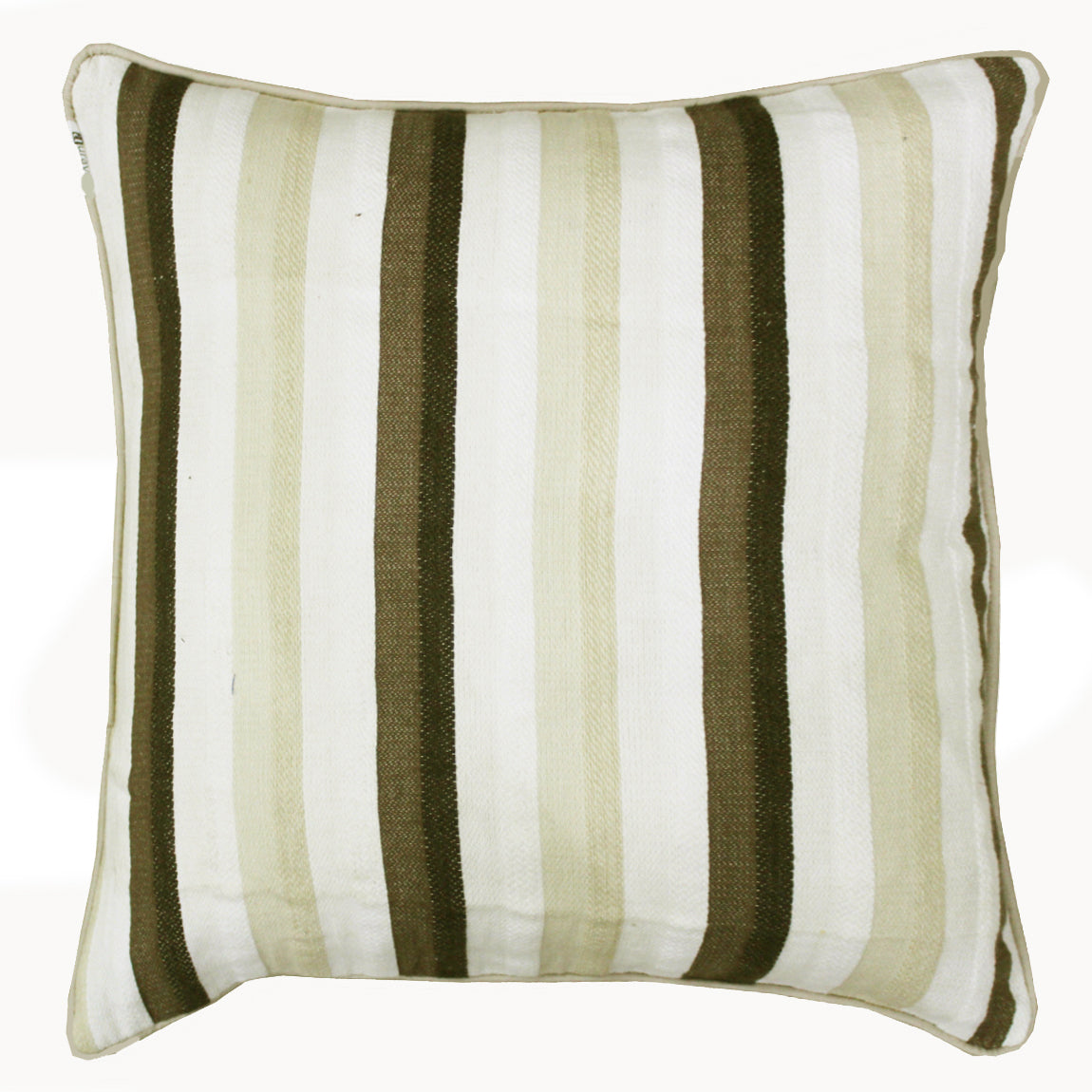 ALPHA Woven Cotton Stripes 2 Pcs Cushion Cover set - Beige & Brown