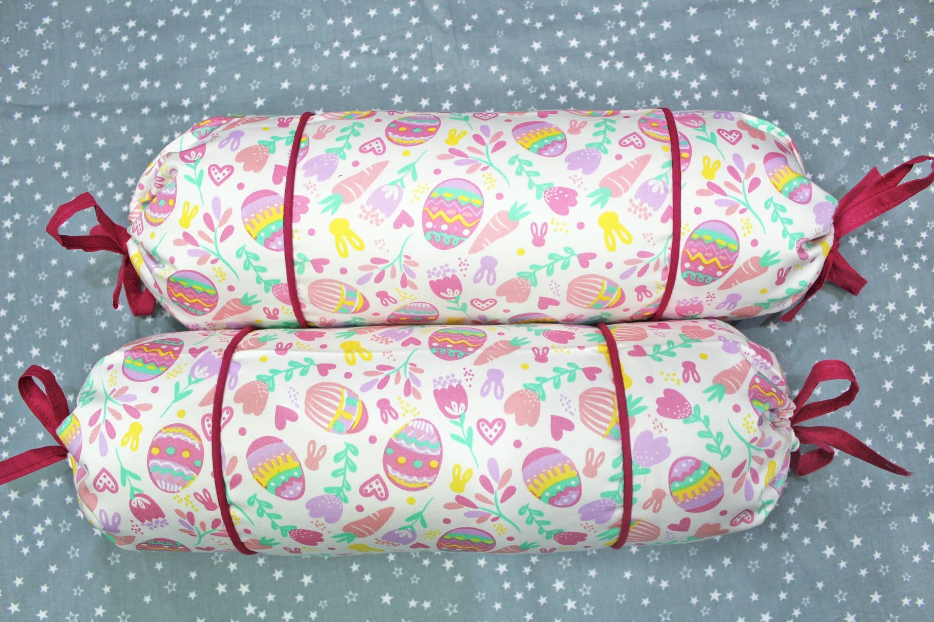 MELANGE 100% Cotton Baby Bolster Cover (with Bolster Insert), Pink