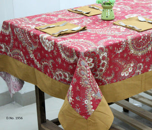Prism Maroon Printed Cotton Paisley Table Cover(1 Pc) online in India