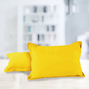 Soft 210 TC Plain Cotton Pillow Cover Set in Yellow online in India(2 Pcs)