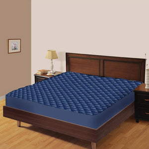 Blue Premium Fitted Water Proof Mattress Protector online in India
