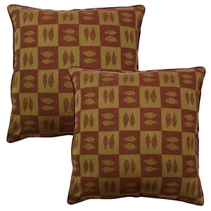 Soft Woven floral Cotton Cushion Cover Set in Maroon online (2Pcs)